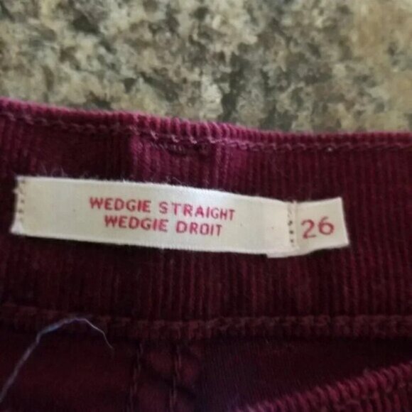 Levi's Wedgie Straight Leg Cord Potent Corduroy 26 - Picture 6 of 16